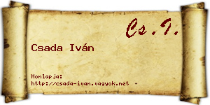 Csada Iván névjegykártya