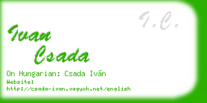 ivan csada business card