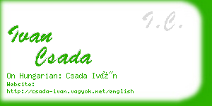 ivan csada business card